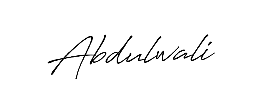 How to make Abdulwali name signature. Use Antro_Vectra_Bolder style for creating short signs online. This is the latest handwritten sign. Abdulwali signature style 7 images and pictures png