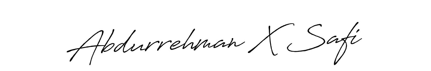 Create a beautiful signature design for name Abdurrehman X Safi. With this signature (Antro_Vectra_Bolder) fonts, you can make a handwritten signature for free. Abdurrehman X Safi signature style 7 images and pictures png