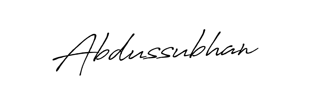 Create a beautiful signature design for name Abdussubhan. With this signature (Antro_Vectra_Bolder) fonts, you can make a handwritten signature for free. Abdussubhan signature style 7 images and pictures png