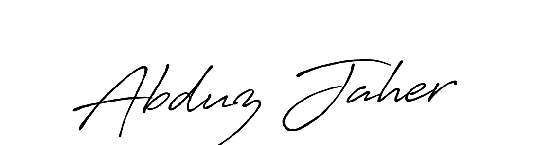 Make a beautiful signature design for name Abduz Jaher. With this signature (Antro_Vectra_Bolder) style, you can create a handwritten signature for free. Abduz Jaher signature style 7 images and pictures png