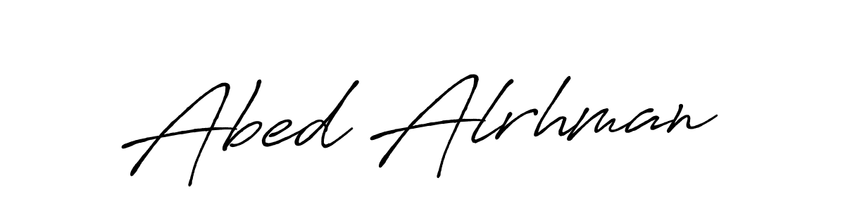 Make a beautiful signature design for name Abed Alrhman. With this signature (Antro_Vectra_Bolder) style, you can create a handwritten signature for free. Abed Alrhman signature style 7 images and pictures png