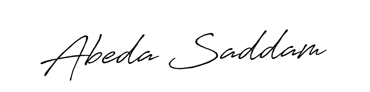 Create a beautiful signature design for name Abeda Saddam. With this signature (Antro_Vectra_Bolder) fonts, you can make a handwritten signature for free. Abeda Saddam signature style 7 images and pictures png