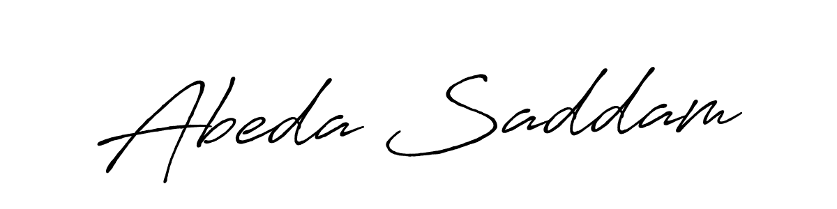 Create a beautiful signature design for name Abeda Saddam. With this signature (Antro_Vectra_Bolder) fonts, you can make a handwritten signature for free. Abeda Saddam signature style 7 images and pictures png