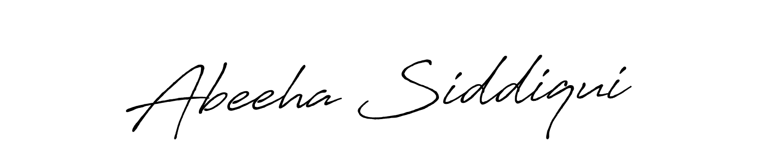 Make a beautiful signature design for name Abeeha Siddiqui. With this signature (Antro_Vectra_Bolder) style, you can create a handwritten signature for free. Abeeha Siddiqui signature style 7 images and pictures png