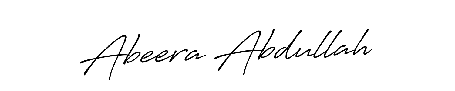 Make a beautiful signature design for name Abeera Abdullah. With this signature (Antro_Vectra_Bolder) style, you can create a handwritten signature for free. Abeera Abdullah signature style 7 images and pictures png