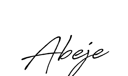 Use a signature maker to create a handwritten signature online. With this signature software, you can design (Antro_Vectra_Bolder) your own signature for name Abeje. Abeje signature style 7 images and pictures png
