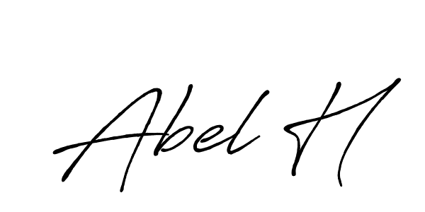 How to make Abel H name signature. Use Antro_Vectra_Bolder style for creating short signs online. This is the latest handwritten sign. Abel H signature style 7 images and pictures png