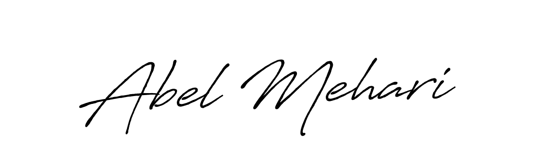 How to make Abel Mehari name signature. Use Antro_Vectra_Bolder style for creating short signs online. This is the latest handwritten sign. Abel Mehari signature style 7 images and pictures png