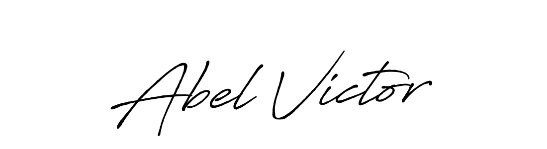 How to make Abel Victor name signature. Use Antro_Vectra_Bolder style for creating short signs online. This is the latest handwritten sign. Abel Victor signature style 7 images and pictures png