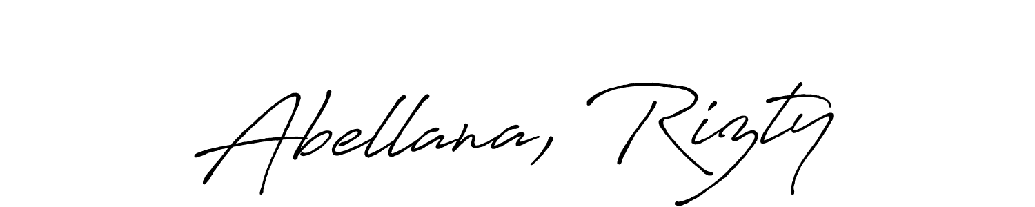 Design your own signature with our free online signature maker. With this signature software, you can create a handwritten (Antro_Vectra_Bolder) signature for name Abellana, Rizty. Abellana, Rizty signature style 7 images and pictures png