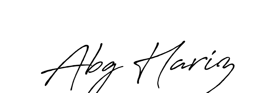 Use a signature maker to create a handwritten signature online. With this signature software, you can design (Antro_Vectra_Bolder) your own signature for name Abg Hariz. Abg Hariz signature style 7 images and pictures png