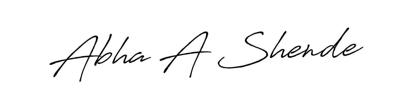 Also You can easily find your signature by using the search form. We will create Abha A Shende name handwritten signature images for you free of cost using Antro_Vectra_Bolder sign style. Abha A Shende signature style 7 images and pictures png