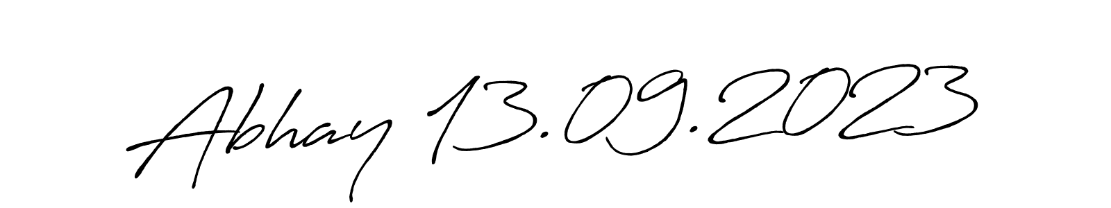 Make a beautiful signature design for name Abhay 13.09.2023. With this signature (Antro_Vectra_Bolder) style, you can create a handwritten signature for free. Abhay 13.09.2023 signature style 7 images and pictures png