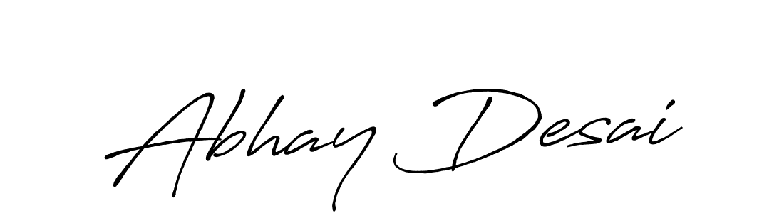 How to make Abhay Desai name signature. Use Antro_Vectra_Bolder style for creating short signs online. This is the latest handwritten sign. Abhay Desai signature style 7 images and pictures png