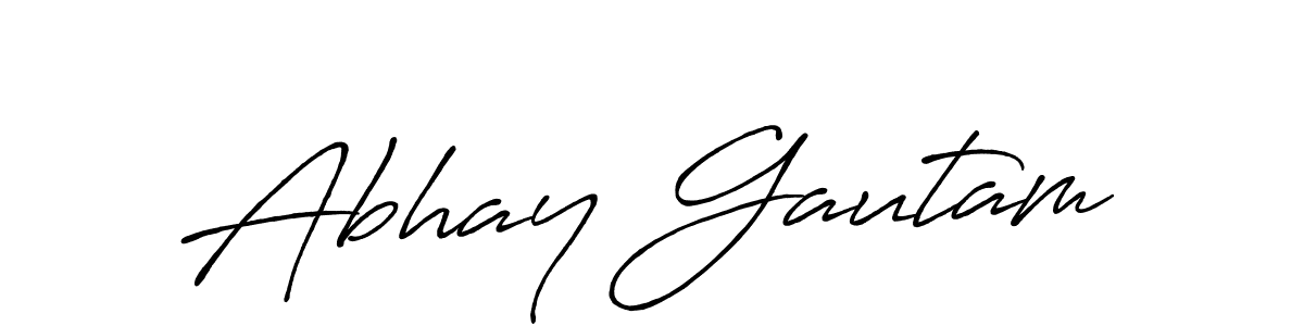 Abhay Gautam stylish signature style. Best Handwritten Sign (Antro_Vectra_Bolder) for my name. Handwritten Signature Collection Ideas for my name Abhay Gautam. Abhay Gautam signature style 7 images and pictures png