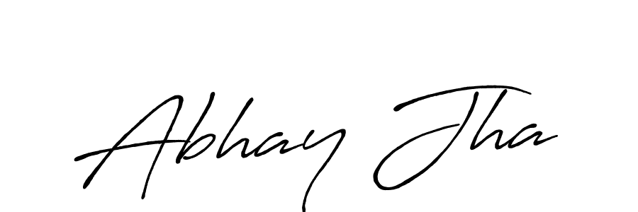 Make a beautiful signature design for name Abhay Jha. With this signature (Antro_Vectra_Bolder) style, you can create a handwritten signature for free. Abhay Jha signature style 7 images and pictures png