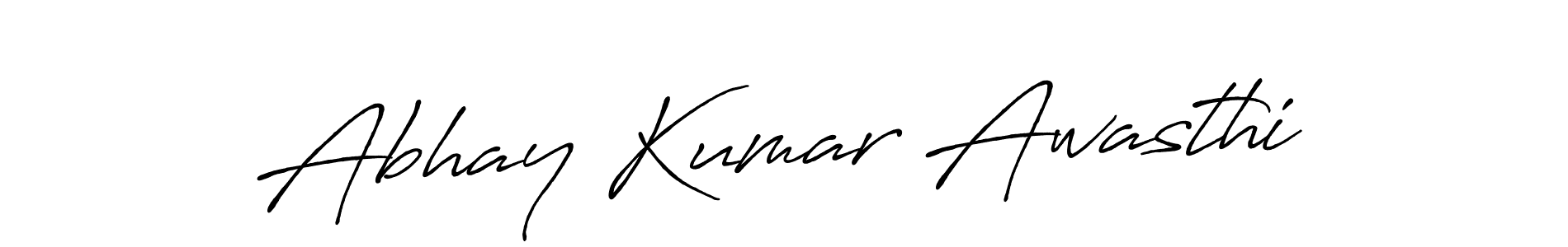 Create a beautiful signature design for name Abhay Kumar Awasthi. With this signature (Antro_Vectra_Bolder) fonts, you can make a handwritten signature for free. Abhay Kumar Awasthi signature style 7 images and pictures png