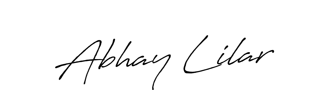 How to make Abhay Lilar name signature. Use Antro_Vectra_Bolder style for creating short signs online. This is the latest handwritten sign. Abhay Lilar signature style 7 images and pictures png