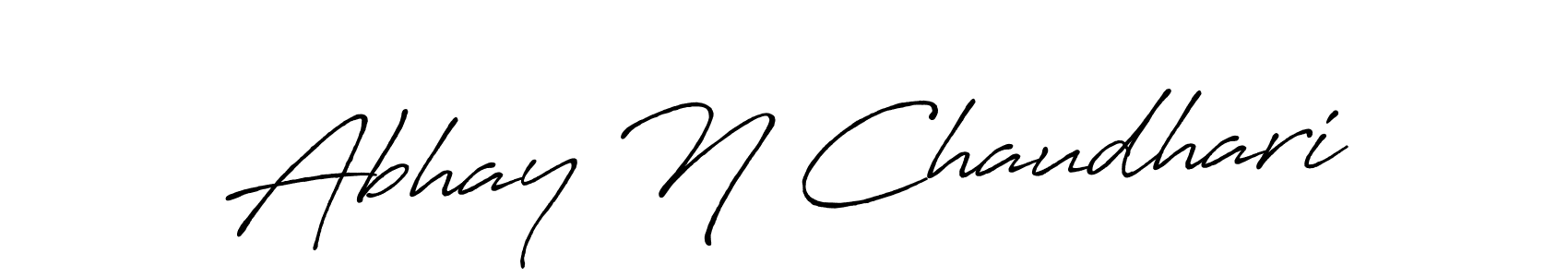 Antro_Vectra_Bolder is a professional signature style that is perfect for those who want to add a touch of class to their signature. It is also a great choice for those who want to make their signature more unique. Get Abhay N Chaudhari name to fancy signature for free. Abhay N Chaudhari signature style 7 images and pictures png
