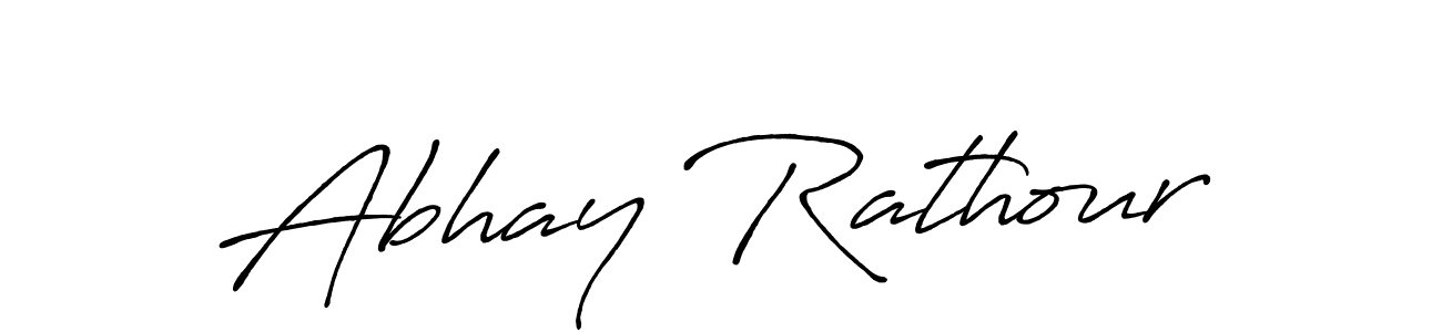 How to make Abhay Rathour name signature. Use Antro_Vectra_Bolder style for creating short signs online. This is the latest handwritten sign. Abhay Rathour signature style 7 images and pictures png