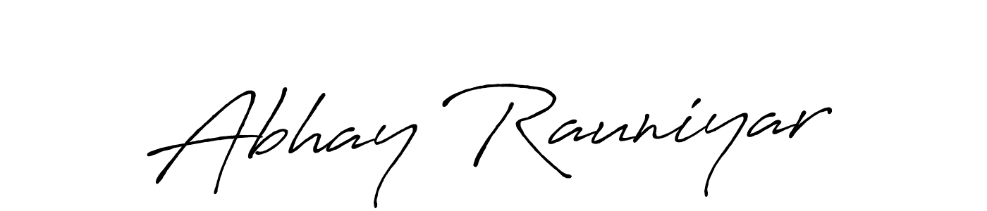 How to make Abhay Rauniyar name signature. Use Antro_Vectra_Bolder style for creating short signs online. This is the latest handwritten sign. Abhay Rauniyar signature style 7 images and pictures png