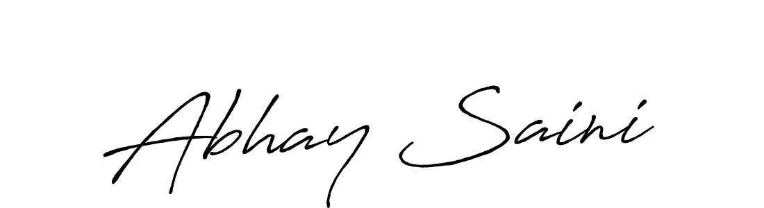 Use a signature maker to create a handwritten signature online. With this signature software, you can design (Antro_Vectra_Bolder) your own signature for name Abhay Saini. Abhay Saini signature style 7 images and pictures png