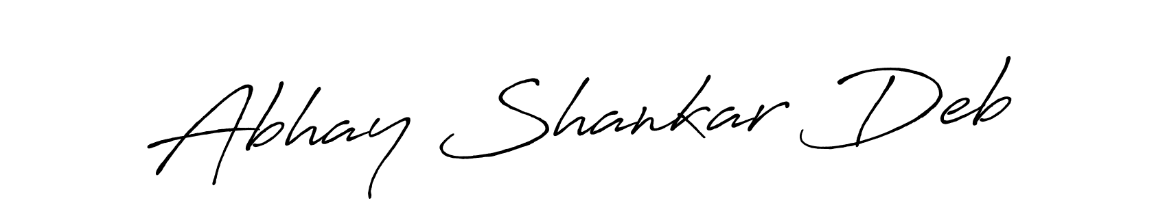 How to make Abhay Shankar Deb name signature. Use Antro_Vectra_Bolder style for creating short signs online. This is the latest handwritten sign. Abhay Shankar Deb signature style 7 images and pictures png