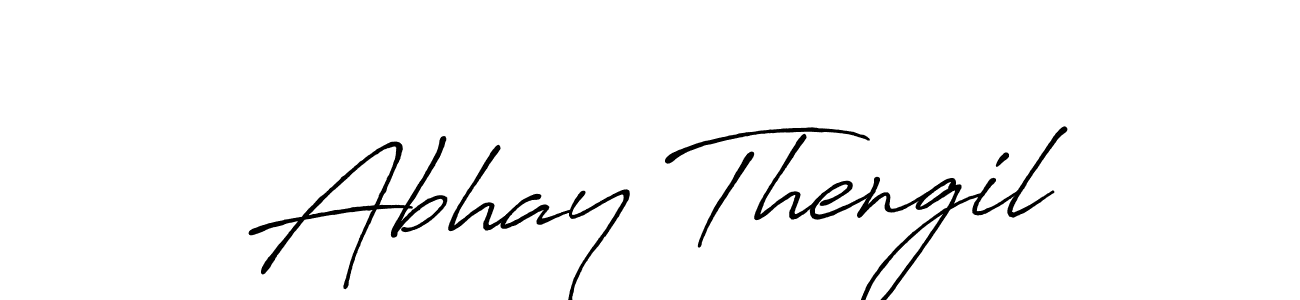 The best way (Antro_Vectra_Bolder) to make a short signature is to pick only two or three words in your name. The name Abhay Thengil include a total of six letters. For converting this name. Abhay Thengil signature style 7 images and pictures png