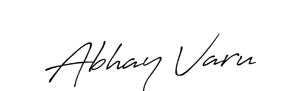 How to make Abhay Varu name signature. Use Antro_Vectra_Bolder style for creating short signs online. This is the latest handwritten sign. Abhay Varu signature style 7 images and pictures png