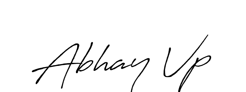 Abhay Vp stylish signature style. Best Handwritten Sign (Antro_Vectra_Bolder) for my name. Handwritten Signature Collection Ideas for my name Abhay Vp. Abhay Vp signature style 7 images and pictures png