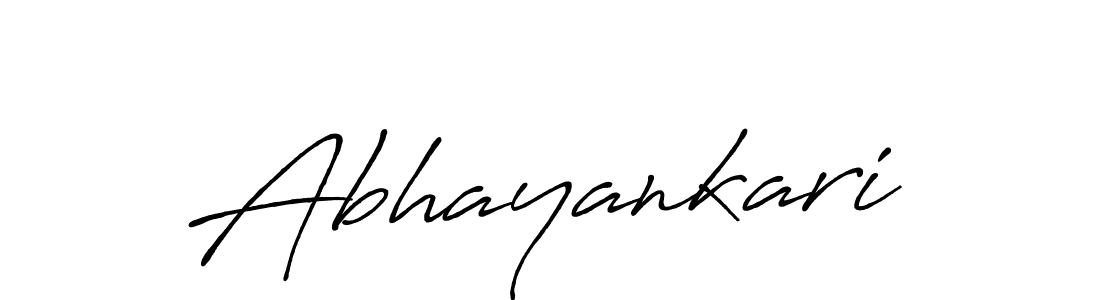 Make a beautiful signature design for name Abhayankari. With this signature (Antro_Vectra_Bolder) style, you can create a handwritten signature for free. Abhayankari signature style 7 images and pictures png