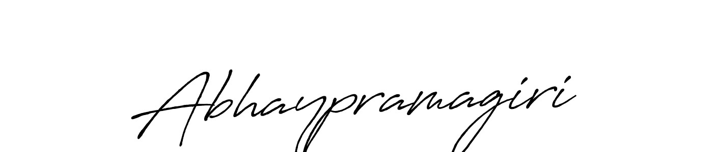 Make a beautiful signature design for name Abhaypramagiri. With this signature (Antro_Vectra_Bolder) style, you can create a handwritten signature for free. Abhaypramagiri signature style 7 images and pictures png