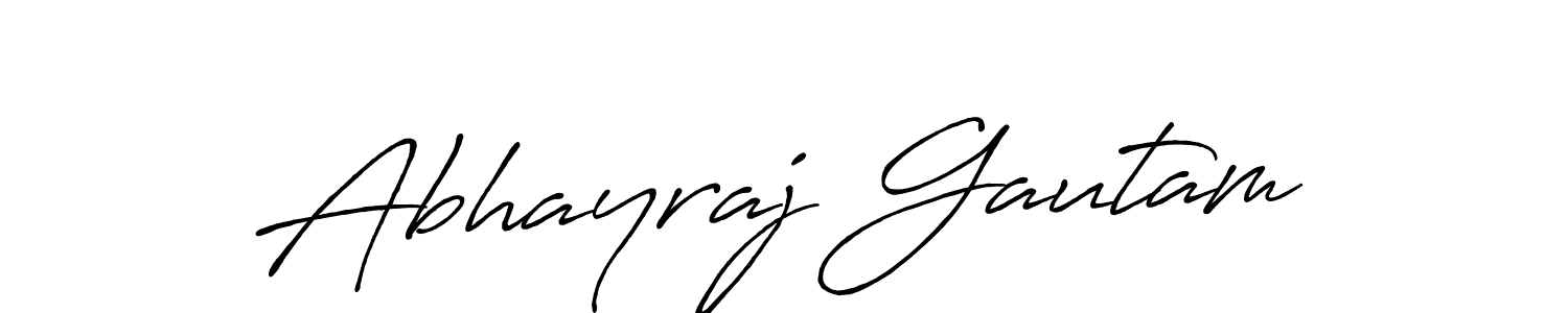 How to make Abhayraj Gautam name signature. Use Antro_Vectra_Bolder style for creating short signs online. This is the latest handwritten sign. Abhayraj Gautam signature style 7 images and pictures png