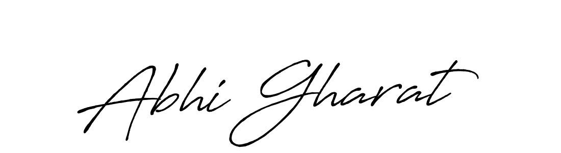 How to make Abhi Gharat name signature. Use Antro_Vectra_Bolder style for creating short signs online. This is the latest handwritten sign. Abhi Gharat signature style 7 images and pictures png