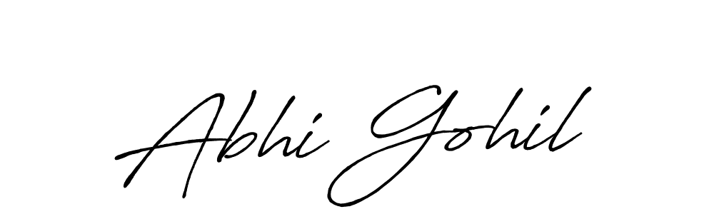 Make a beautiful signature design for name Abhi Gohil. With this signature (Antro_Vectra_Bolder) style, you can create a handwritten signature for free. Abhi Gohil signature style 7 images and pictures png