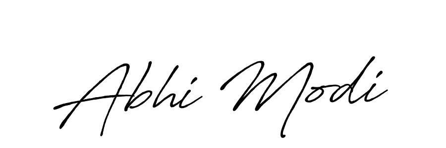 Use a signature maker to create a handwritten signature online. With this signature software, you can design (Antro_Vectra_Bolder) your own signature for name Abhi Modi. Abhi Modi signature style 7 images and pictures png