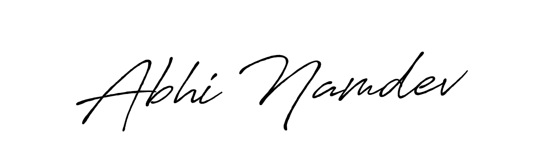 How to make Abhi Namdev name signature. Use Antro_Vectra_Bolder style for creating short signs online. This is the latest handwritten sign. Abhi Namdev signature style 7 images and pictures png