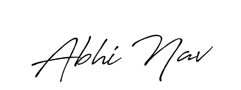 Make a beautiful signature design for name Abhi Nav. With this signature (Antro_Vectra_Bolder) style, you can create a handwritten signature for free. Abhi Nav signature style 7 images and pictures png