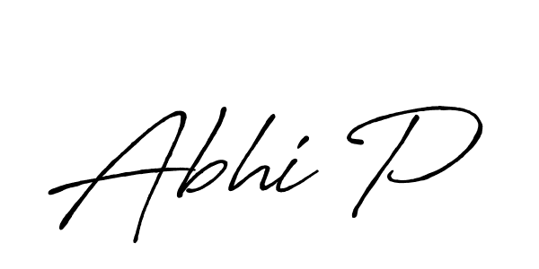 Abhi P stylish signature style. Best Handwritten Sign (Antro_Vectra_Bolder) for my name. Handwritten Signature Collection Ideas for my name Abhi P. Abhi P signature style 7 images and pictures png