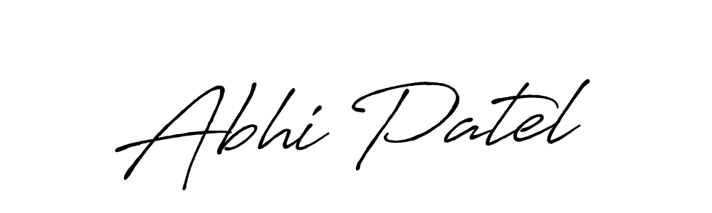 Use a signature maker to create a handwritten signature online. With this signature software, you can design (Antro_Vectra_Bolder) your own signature for name Abhi Patel. Abhi Patel signature style 7 images and pictures png