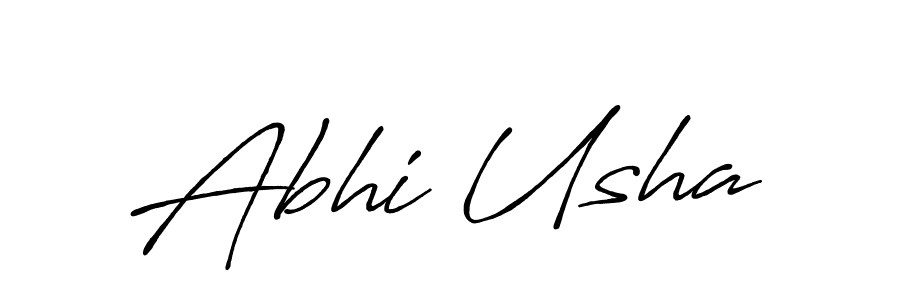 How to make Abhi Usha name signature. Use Antro_Vectra_Bolder style for creating short signs online. This is the latest handwritten sign. Abhi Usha signature style 7 images and pictures png