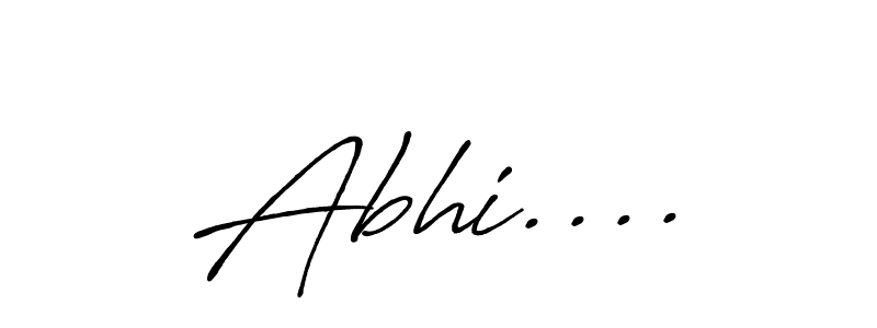 How to make Abhi.... name signature. Use Antro_Vectra_Bolder style for creating short signs online. This is the latest handwritten sign. Abhi.... signature style 7 images and pictures png