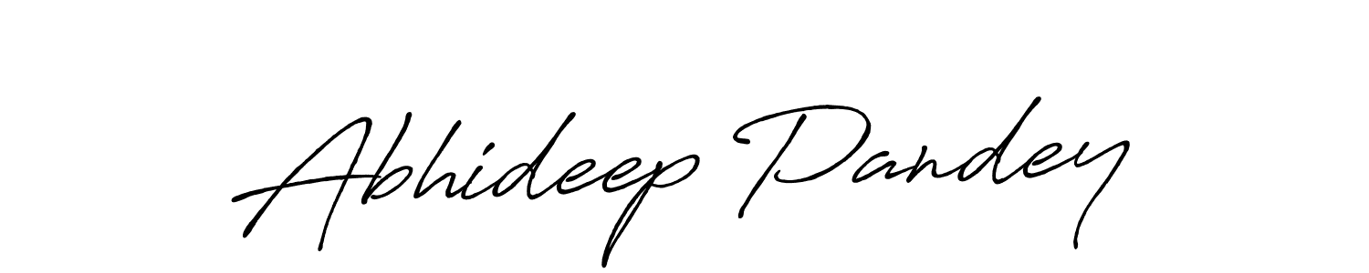How to make Abhideep Pandey name signature. Use Antro_Vectra_Bolder style for creating short signs online. This is the latest handwritten sign. Abhideep Pandey signature style 7 images and pictures png