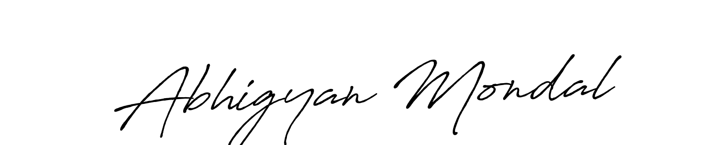 How to make Abhigyan Mondal name signature. Use Antro_Vectra_Bolder style for creating short signs online. This is the latest handwritten sign. Abhigyan Mondal signature style 7 images and pictures png