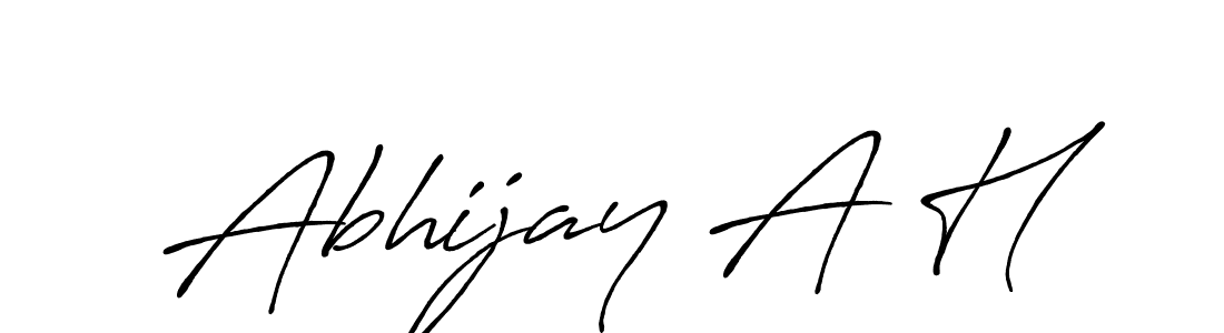 Use a signature maker to create a handwritten signature online. With this signature software, you can design (Antro_Vectra_Bolder) your own signature for name Abhijay A H. Abhijay A H signature style 7 images and pictures png