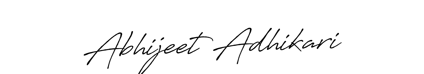 Make a beautiful signature design for name Abhijeet Adhikari. With this signature (Antro_Vectra_Bolder) style, you can create a handwritten signature for free. Abhijeet Adhikari signature style 7 images and pictures png