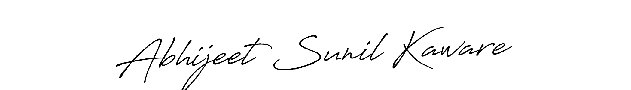 How to make Abhijeet Sunil Kaware name signature. Use Antro_Vectra_Bolder style for creating short signs online. This is the latest handwritten sign. Abhijeet Sunil Kaware signature style 7 images and pictures png