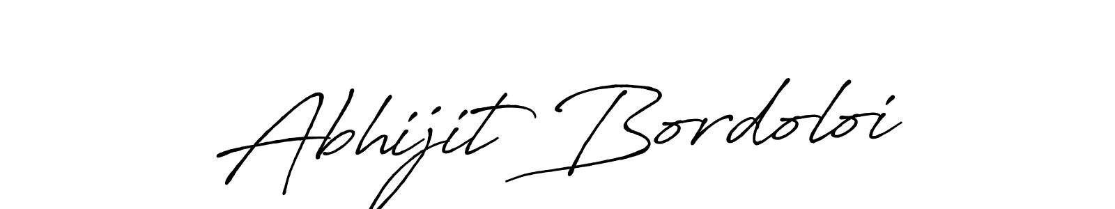How to make Abhijit Bordoloi name signature. Use Antro_Vectra_Bolder style for creating short signs online. This is the latest handwritten sign. Abhijit Bordoloi signature style 7 images and pictures png