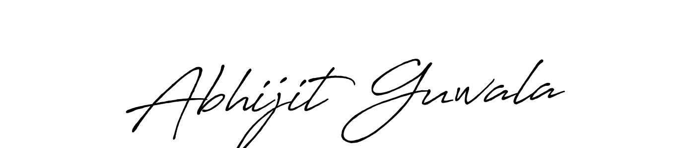 How to make Abhijit Guwala name signature. Use Antro_Vectra_Bolder style for creating short signs online. This is the latest handwritten sign. Abhijit Guwala signature style 7 images and pictures png