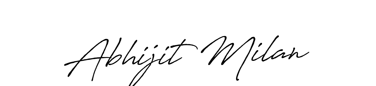 if you are searching for the best signature style for your name Abhijit Milan. so please give up your signature search. here we have designed multiple signature styles  using Antro_Vectra_Bolder. Abhijit Milan signature style 7 images and pictures png
